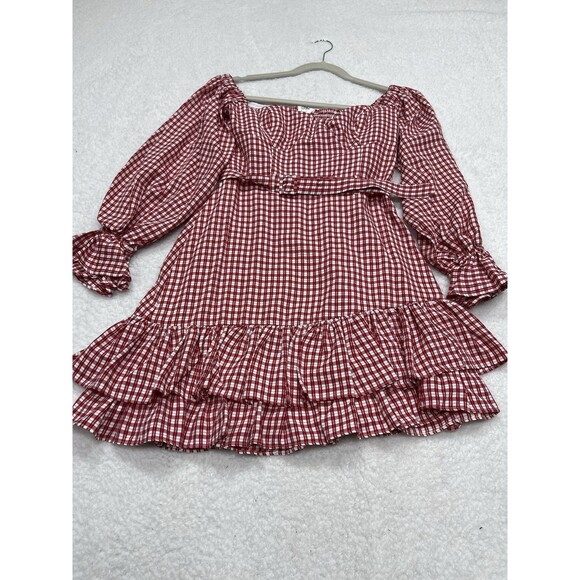 Anthropologie Maeve Mini Dress Red Off The Shoulder Ruffle Sexy Retro Size 6 NWT - Picture 2 of 13